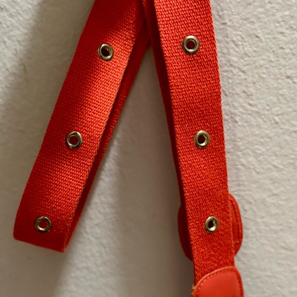 Clare V Canvas Strap in Poppy with Gold Accents - Non Adjustable - Picture 3 of 3